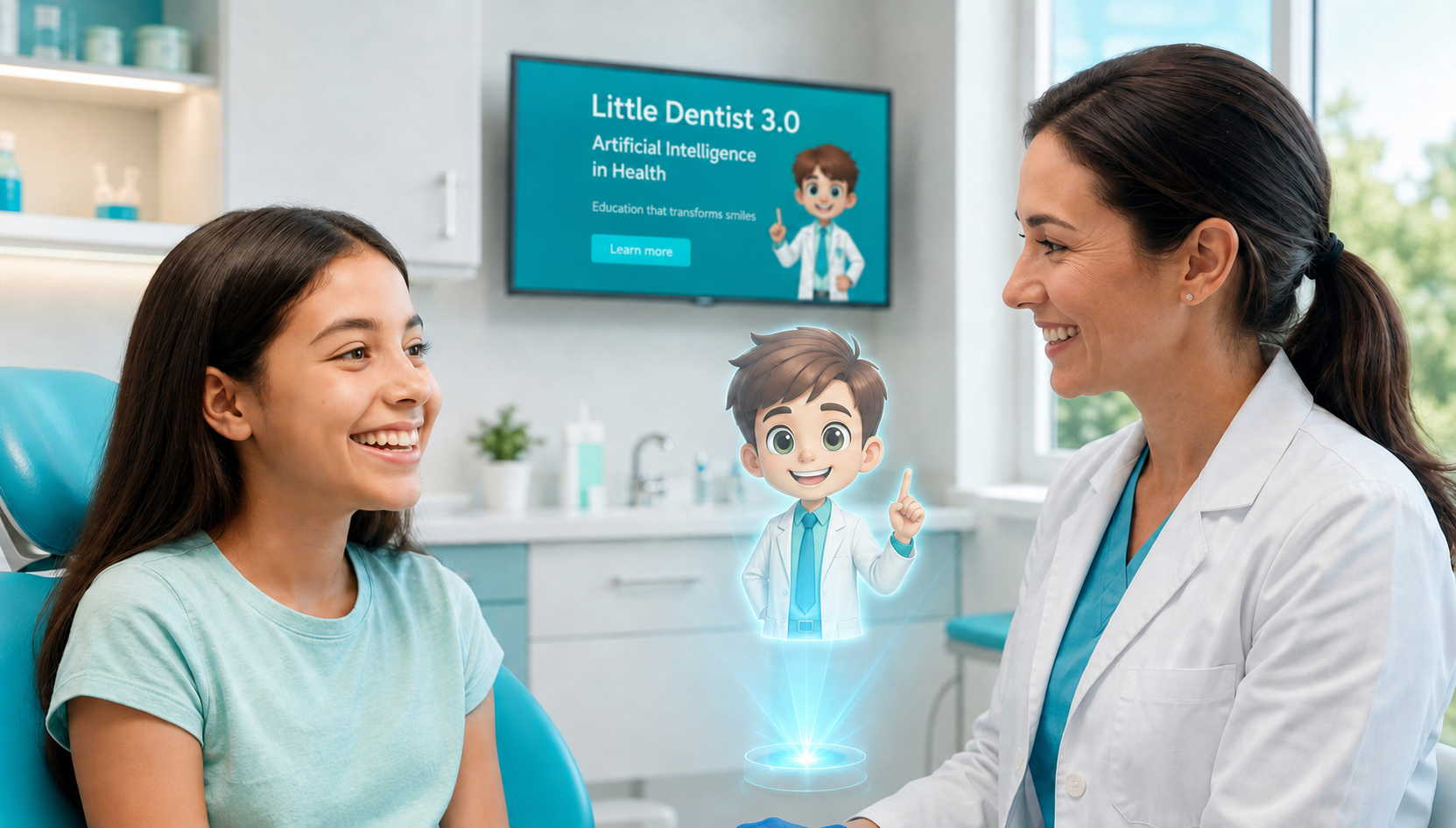 Dental clinic with 3D Little Dentist in the future