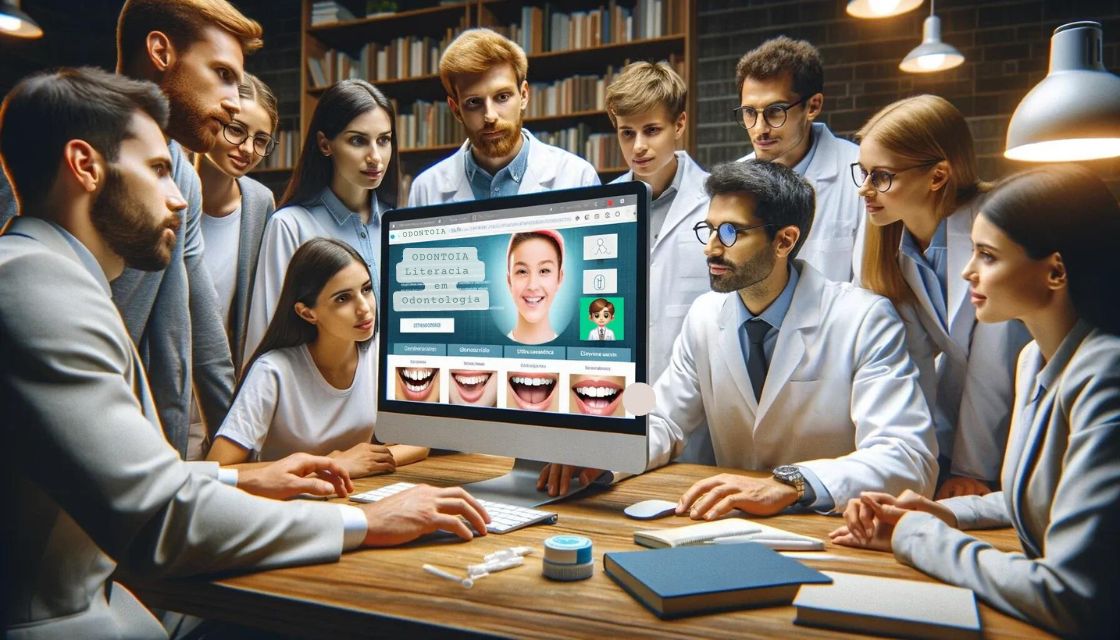 Professores e alunos utilizando o Odontinho como ferramenta educacional